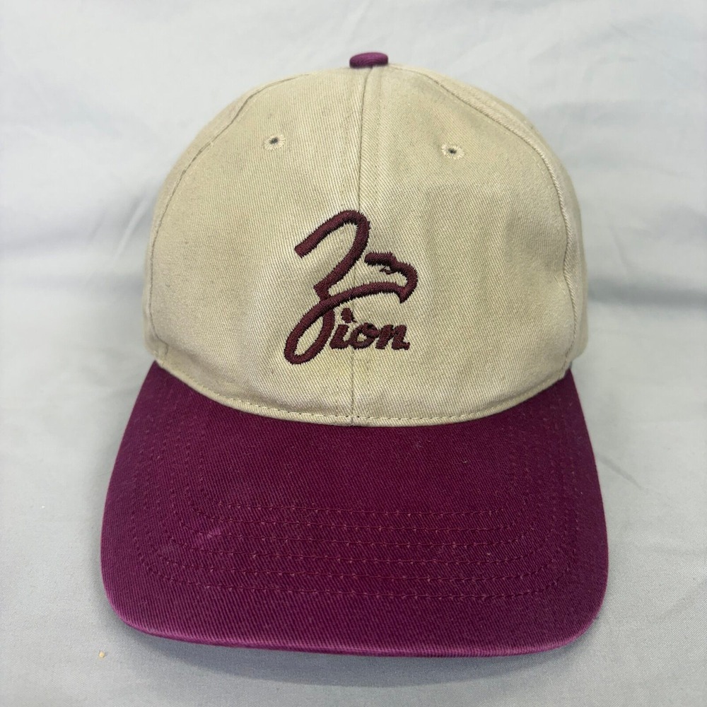 Richardson Zion Eagles Hat Baseball Cap Mens OSFM Tan Maroon Two Tone